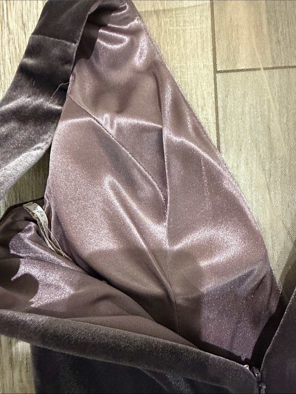 NWT Jenny Yoo Velvet Maxi Gown in Vintage Plum - Picture 6 of 10